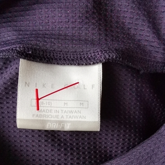 Nike Golf Shirt Dri-Fit purple mock neck - Picture 4 of 5